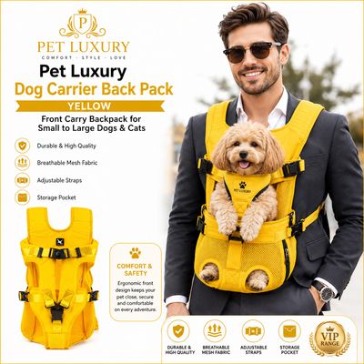 Pet Luxury Dog Carrier Back Pack - Yellow | Front Carry Backpack for Small to Large Dogs & Cats Pet Luxury Dog Carrier Back Pack - Yellow | Front Carry Backpack for Small to Large Dogs & Cats