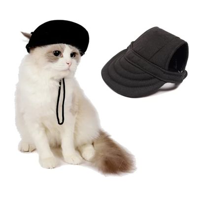 Pet Luxury Canine Black Dog And Cat Hat Cap