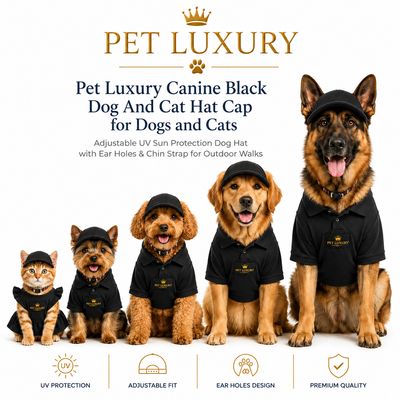 Pet Luxury Canine Black Dog And Cat Hat Cap