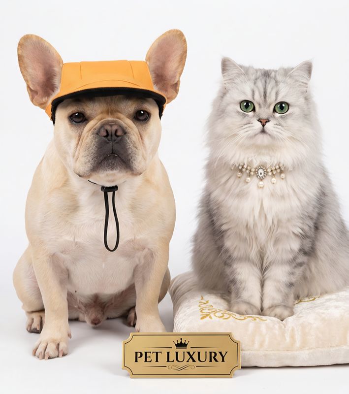 Pet Luxury Canine Orange Dog And Cat Hat Cap