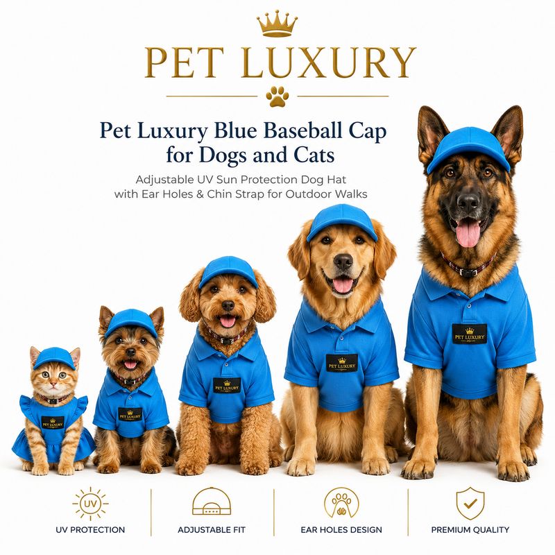 Pet Luxury Canine Blue Dog And Cat Hat Cap