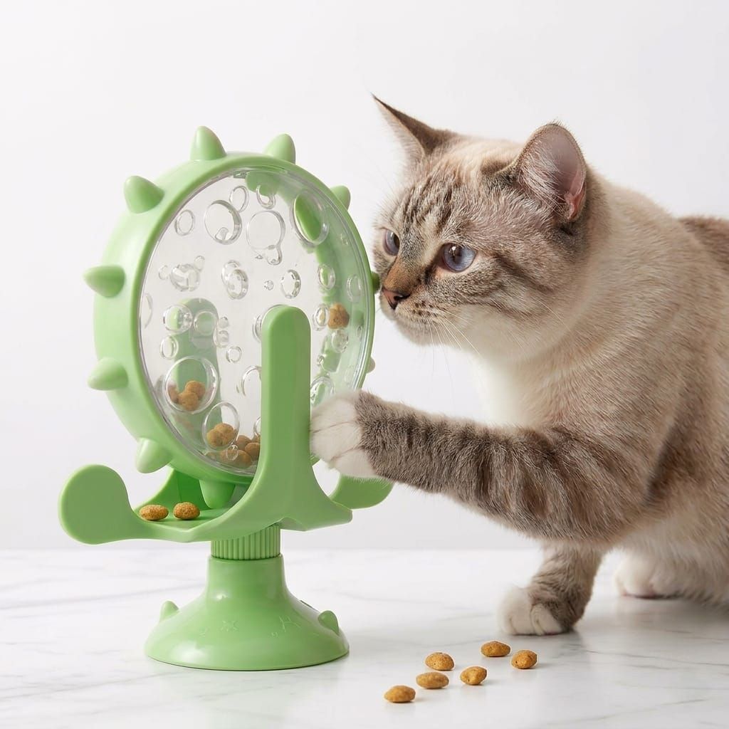 Kitty Cat Play Toy Green Feeder Kitty Cat Play Toy Green Feeder