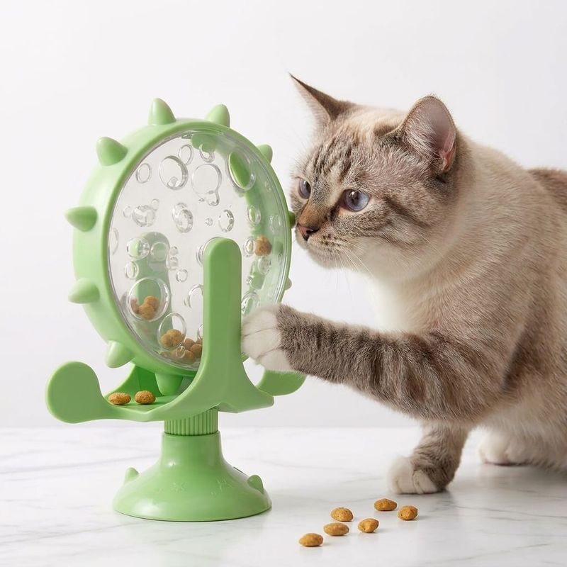 Kitty Cat Play Toy Green Feeder