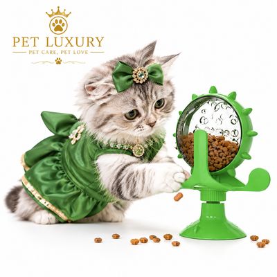 Kitty Cat Play Toy Green Feeder Kitty Cat Play Toy Green Feeder