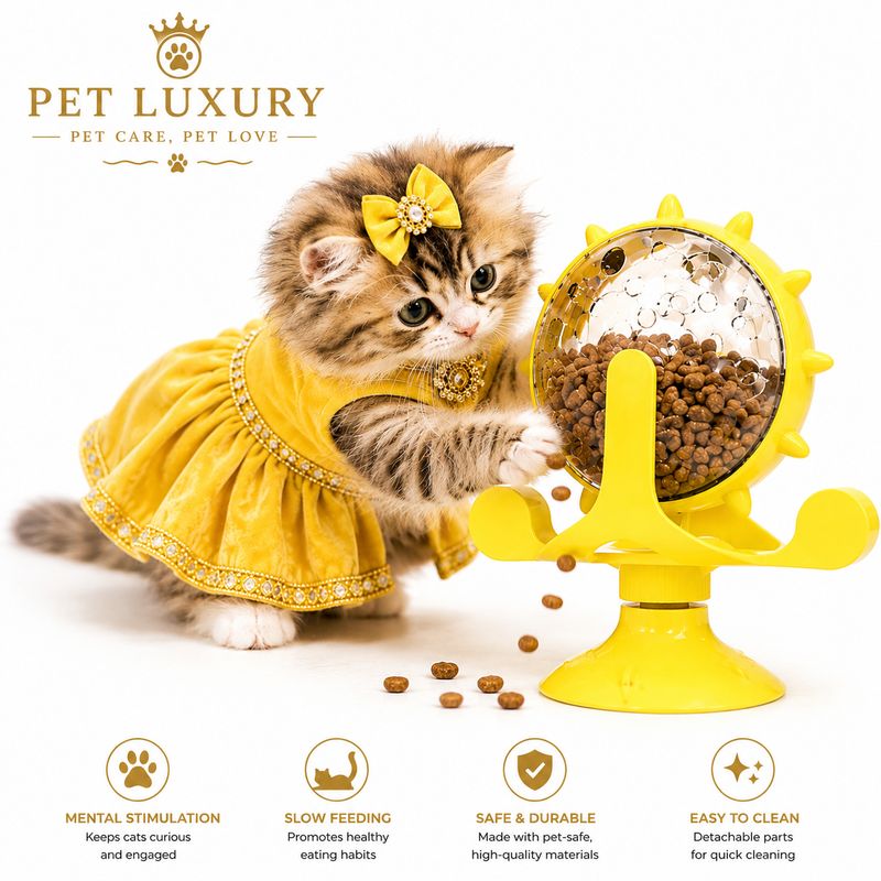 Kitty Cat Play Cat Yellow Feeder