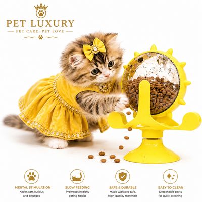 Kitty Cat Play Cat Yellow Feeder Kitty Cat Play Cat Yellow Feeder