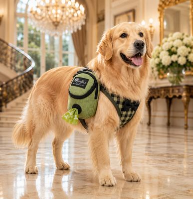 2-in-1 Pet Luxury Favorite Paws Pet Backpack — Emerald Green
