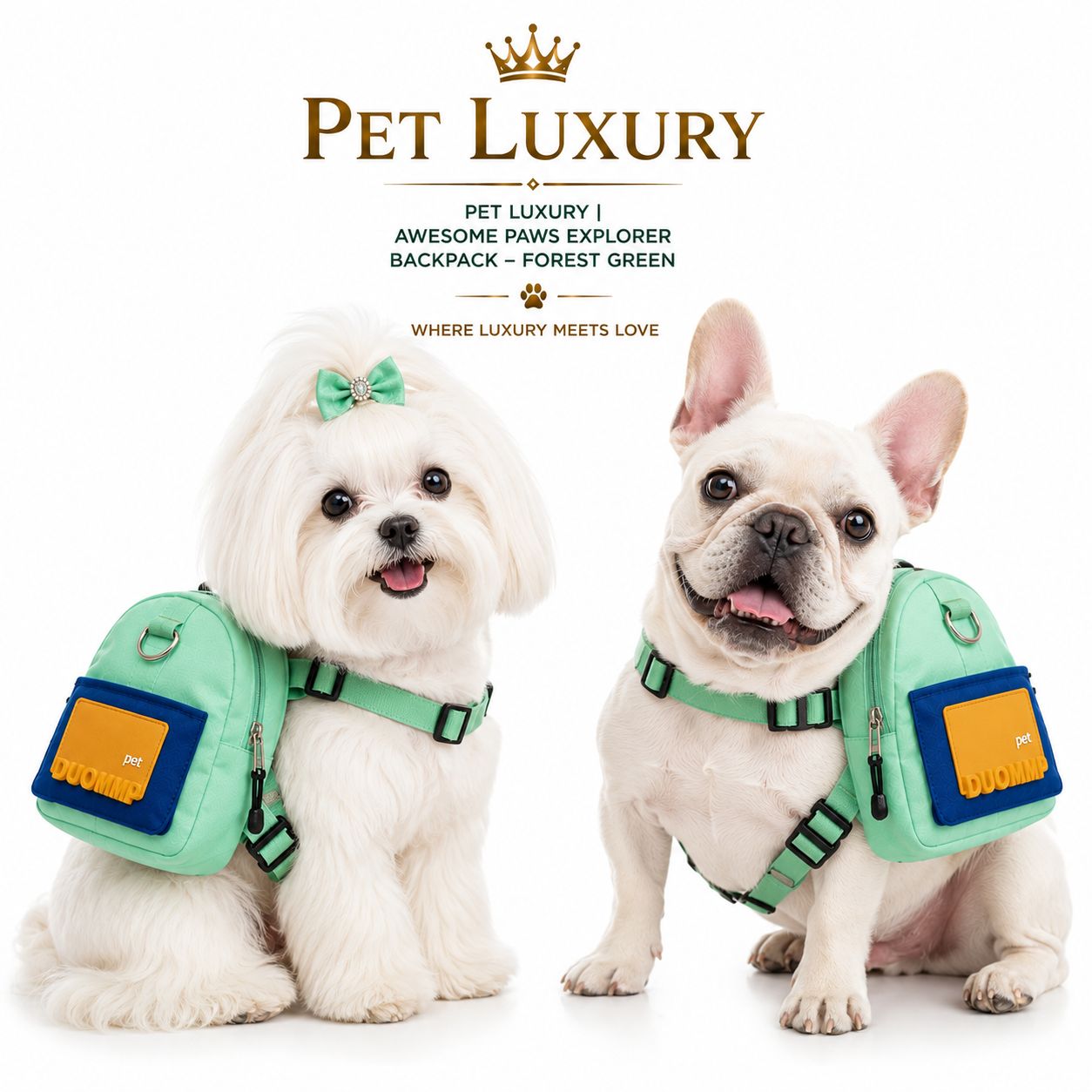 PET LUXURY | Awesome Paws Cat And Dog Explorer Backpack – Forest Green PET LUXURY | Awesome Paws Cat And Dog Explorer Backpack – Forest Green