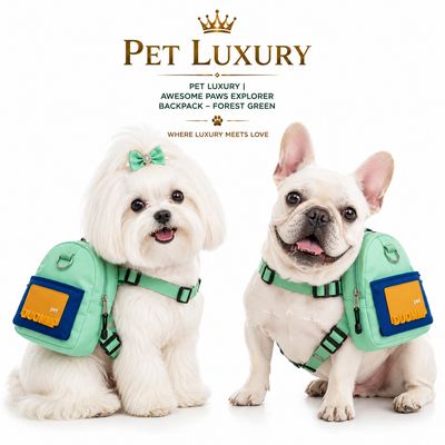PET LUXURY | Awesome Paws Cat And Dog Explorer Backpack – Forest Green PET LUXURY | Awesome Paws Cat And Dog Explorer Backpack – Forest Green
