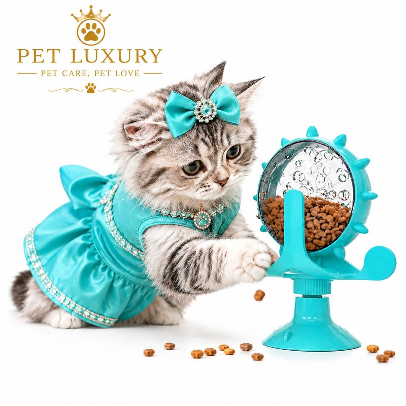 Kitty Cat Play Turquoise Feeder Kitty Cat Play Turquoise Feeder