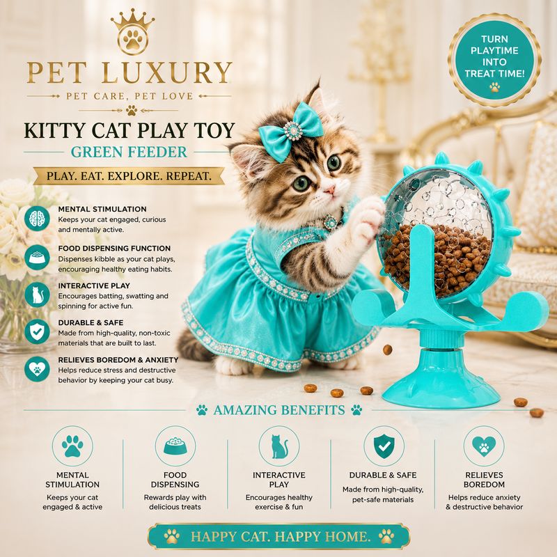 Kitty Cat Play Turquoise Feeder