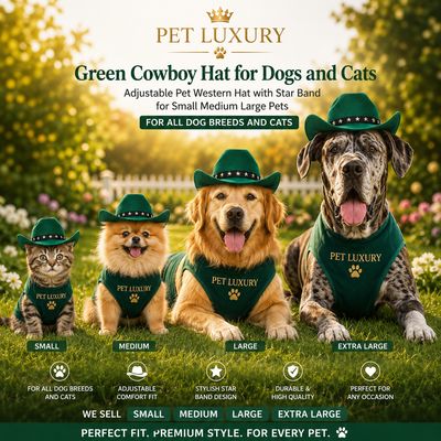Pet Luxury Green Cowboy Dog And Cat Fashion Hat