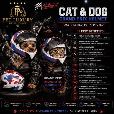 Pet Luxury Motorsport Cat And Dog | Grand Prix Pet Racing Helmet