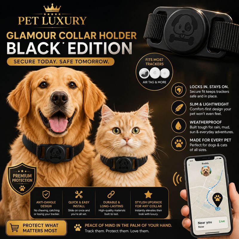 Pet Luxury Glamour Collar Holder – Black Edition
