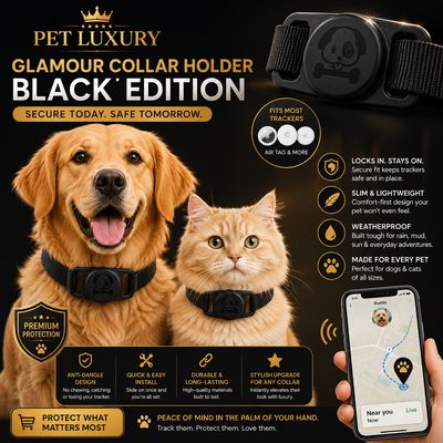Pet Luxury Glamour Collar Holder – Black Edition