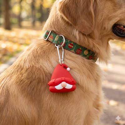 Santa Clause Pet Bag Dispenser-Red