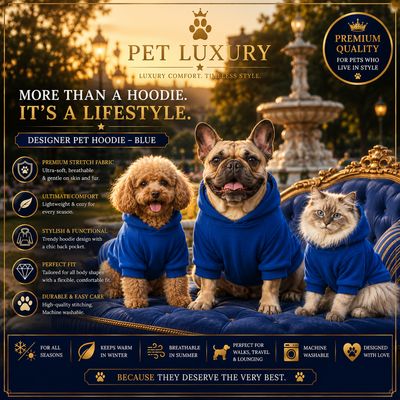 Pet Luxury Designer Dog Hoodie Shirt Jersey – Blue