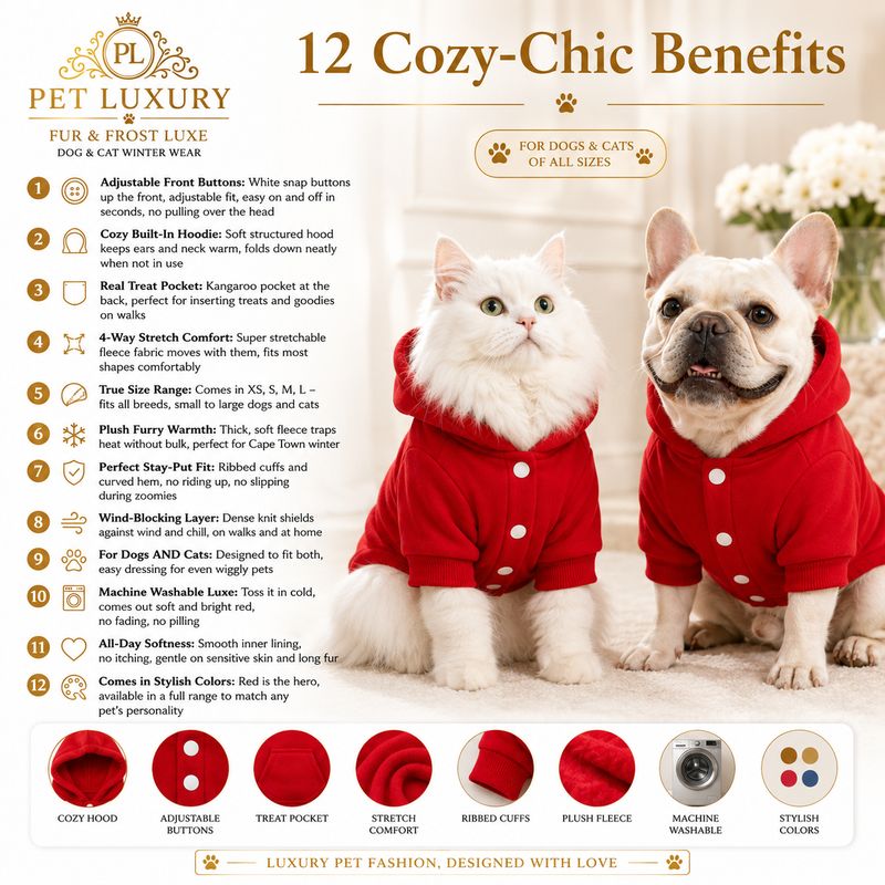 Pet Luxury – Fashionable Furry Pet Jacket Shirt – Red