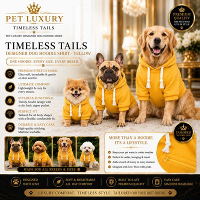 Timeless Tails Pet Luxury Designer Dog Hoodie Shirt – Yellow