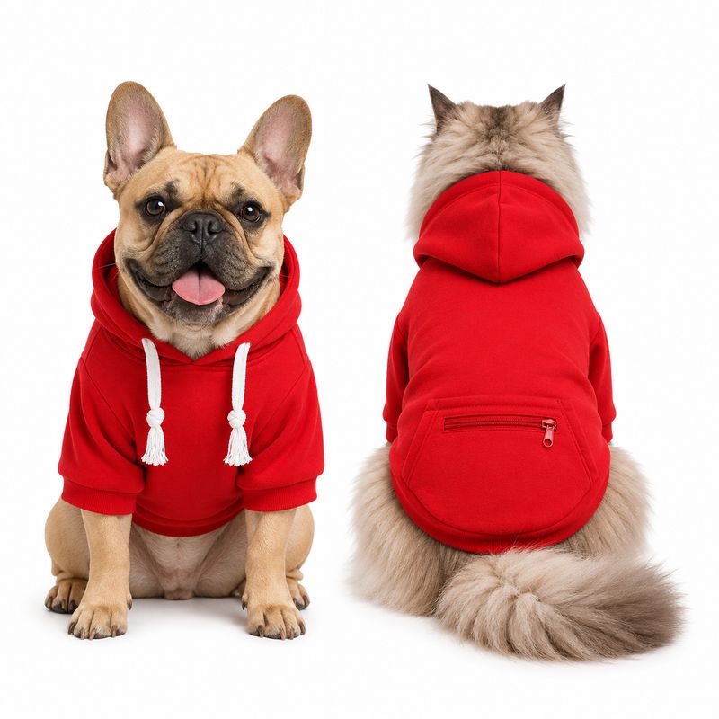 Timeless Tails Pet Luxury Designer Dog Hoodie Shirt – Red