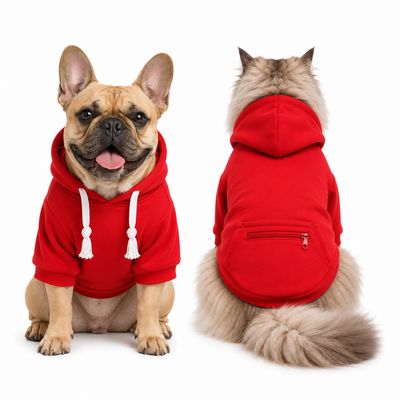 Timeless Tails Pet Luxury Designer Dog Hoodie Shirt – Red Timeless Tails Pet Luxury Designer Dog Hoodie Shirt – Red