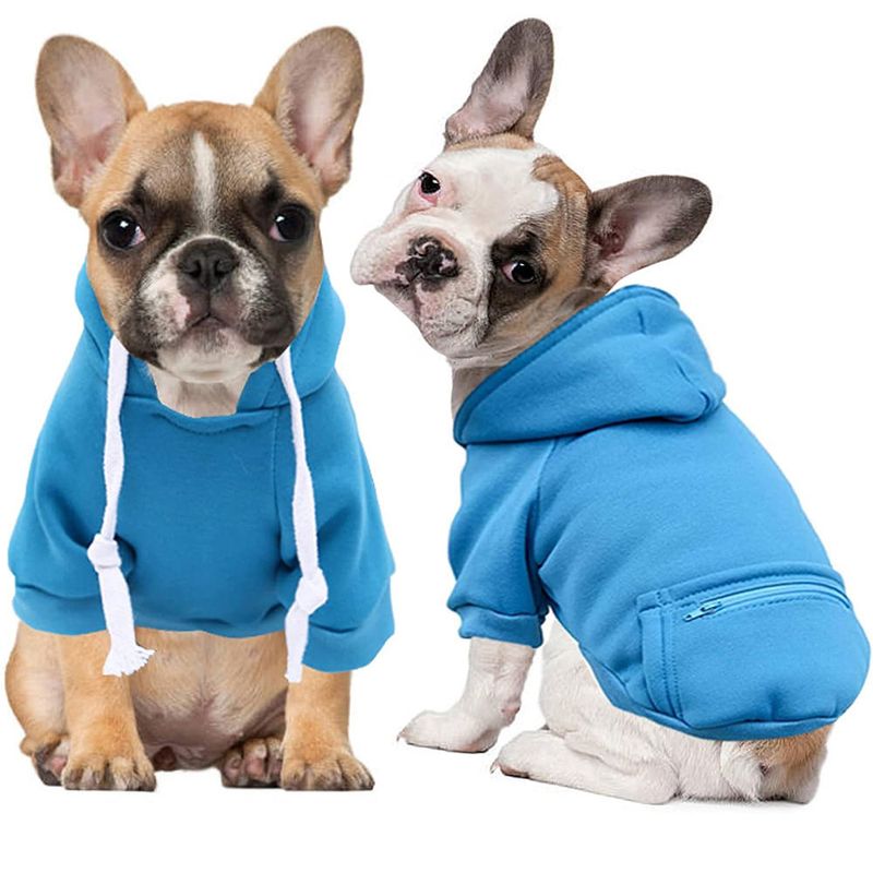 Timeless Tails Pet Luxury Designer Dog Hoodie Shirt – Blue Timeless Tails Pet Luxury Designer Dog Hoodie Shirt – Blue