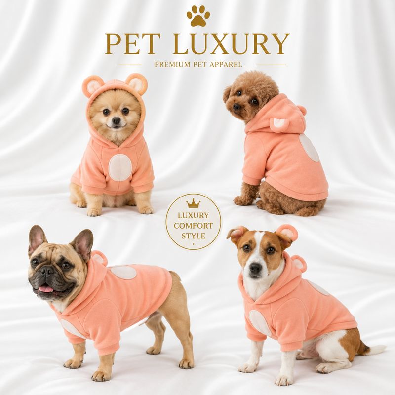 The Amethyst VelvetPaws Thermal Peach Hoodie Jersey – for Dogs & Cats