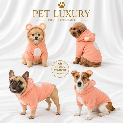 The Amethyst VelvetPaws Thermal Peach Hoodie Jersey – for Dogs & Cats