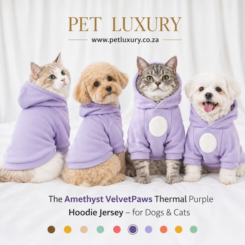 The Amethyst VelvetPaws Thermal Purple Hoodie Jersey – for Dogs & Cats