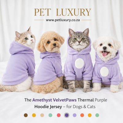 The Amethyst VelvetPaws Thermal Purple Hoodie Jersey – for Dogs & Cats