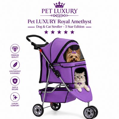 Pet LUXURY Royal Amethyst Dog & Cat Stroller – 5 Star Edition Pet LUXURY Royal Amethyst Dog & Cat Stroller – 5 Star Edition