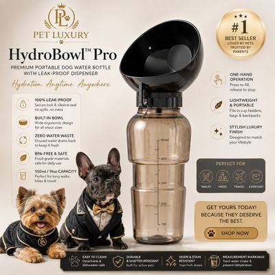 Pet Luxury HydroBowl™ Pro – Premium Portable Dog Water Bottle with Leak-Proof Dispenser