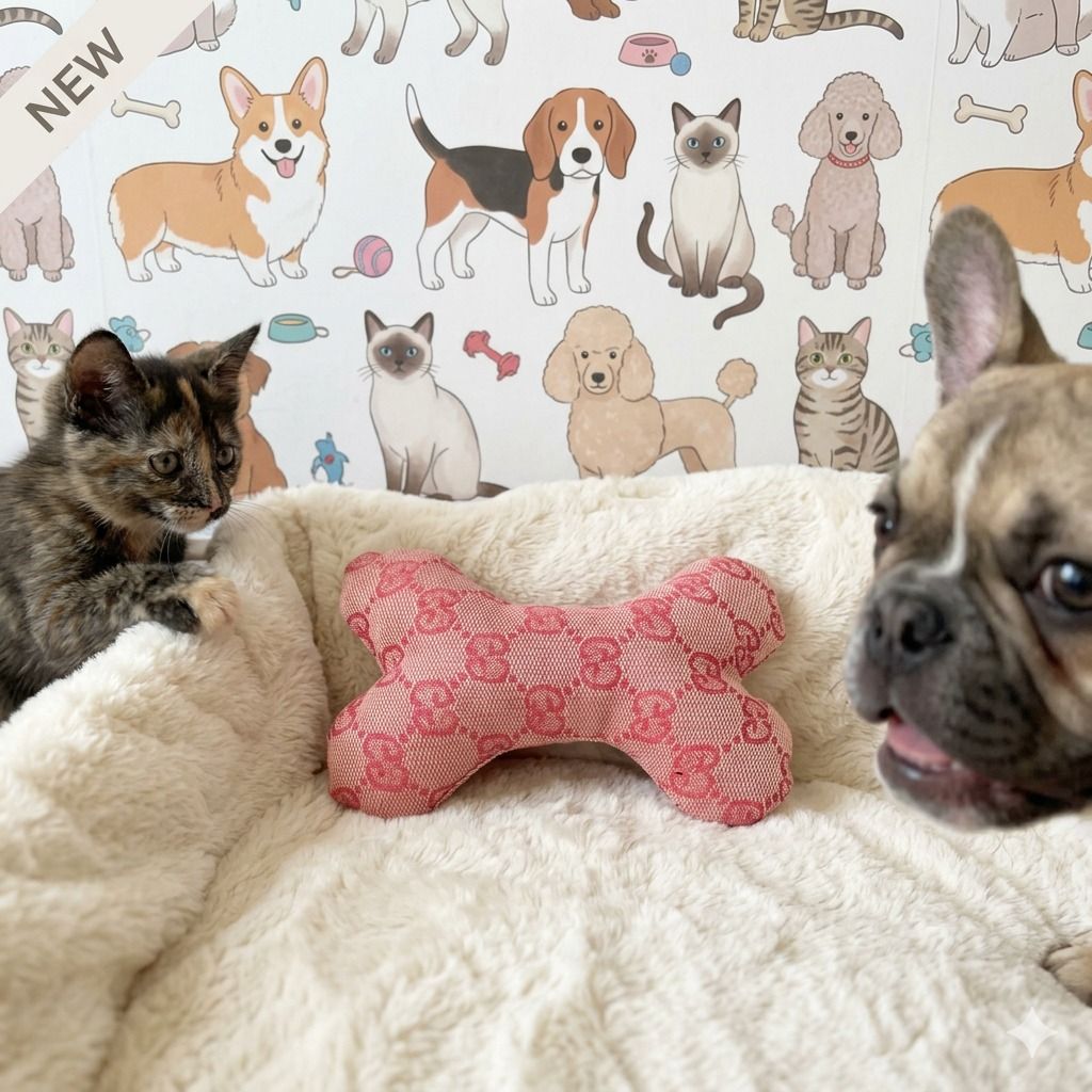 Pet Luxury Designer Pink Squeaky Plush Dog Toy