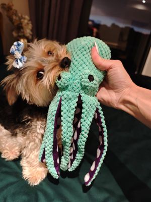 Pet Luxury Octopus Squeaky Plush Dog Toy