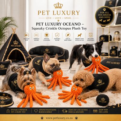 Pet Luxury Dog Plush Squeaky Toy Oceano - Orange