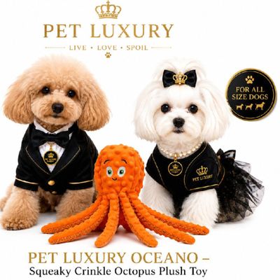 Pet Luxury Dog Plush Squeaky Toy Oceano - Orange Pet Luxury Dog Plush Squeaky Toy Oceano - Orange