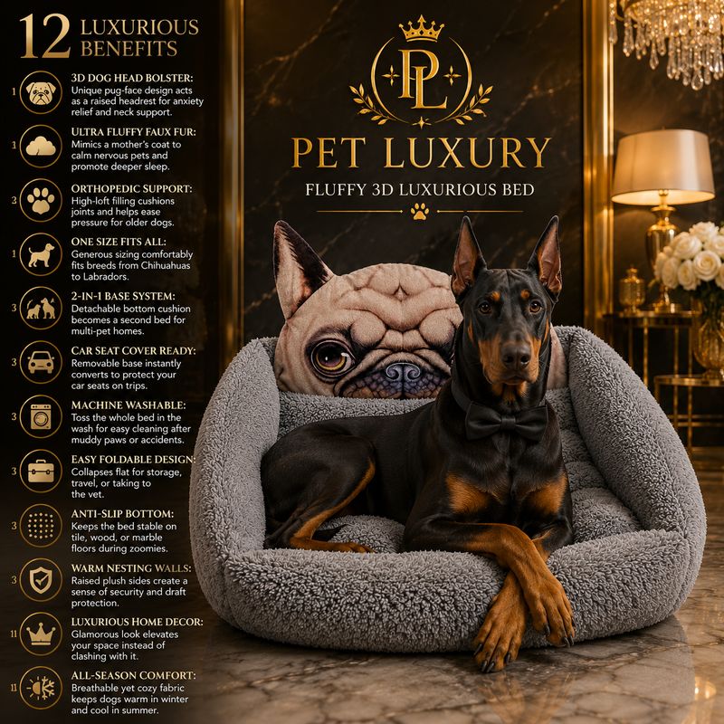Pet Luxury Fluffy 3D Luxurious Dog And Cat Bed