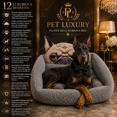 Pet Luxury Fluffy 3D Luxurious Dog And Cat Bed