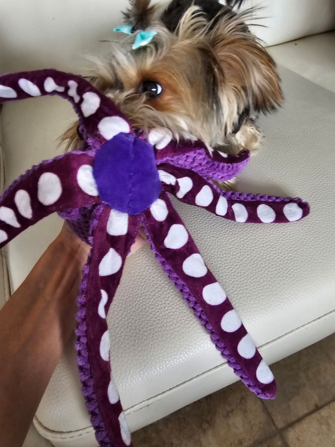 Pet Luxury Purple Octopus Squeaky Plush Dog Toy