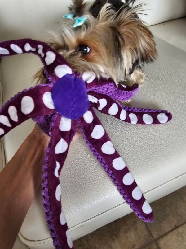 Pet Luxury Purple Octopus Squeaky Plush Dog Toy