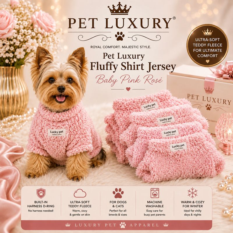 Pet Luxury Fluffy Cat And Dog Shirt Jersey – Pink