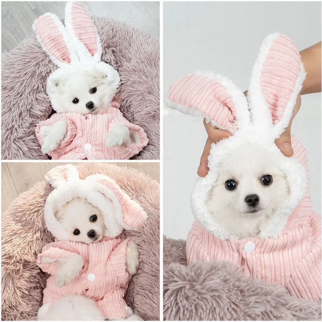 Fuzzy Wear Rabbit Dog Clothing-Pink