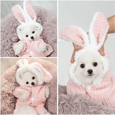 Fuzzy Wear Rabbit Dog Clothing-Pink