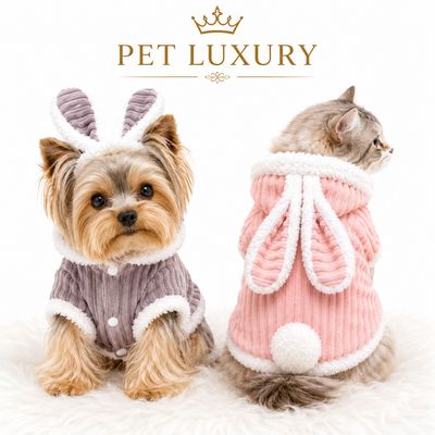 Fuzzy Wear Rabbit Dog Clothing - Pink
