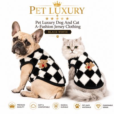 Pet Luxury Dog And Cat A-Fashion Jersey Clothing - Black
