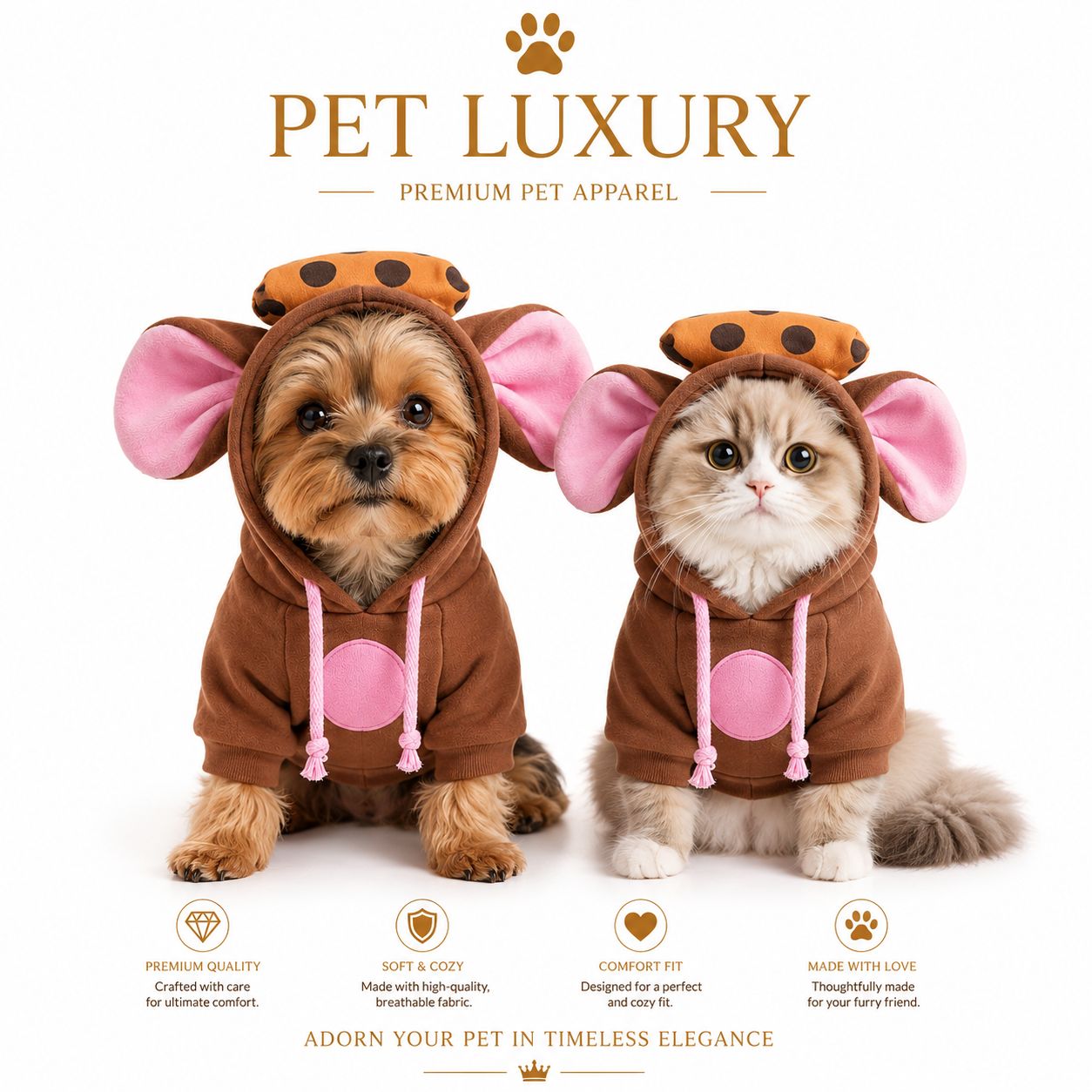 Pet Luxury Adorable Pet Hoodie