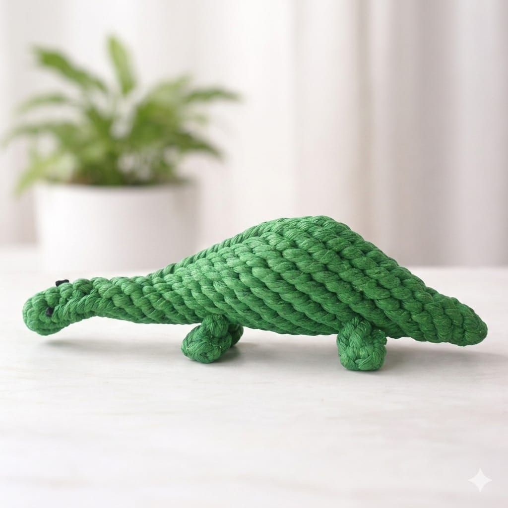 Pet Luxury Dino Rope Chew Toy