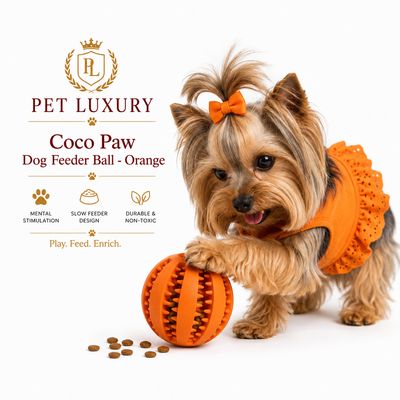 Coco Paw Dog Feeder Ball - Orange Coco Paw Dog Feeder Ball - Orange