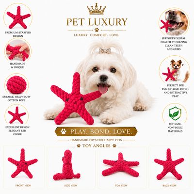 Pet Luxury Starfish Dog Rope Chew Toy – Premium Rope Chew