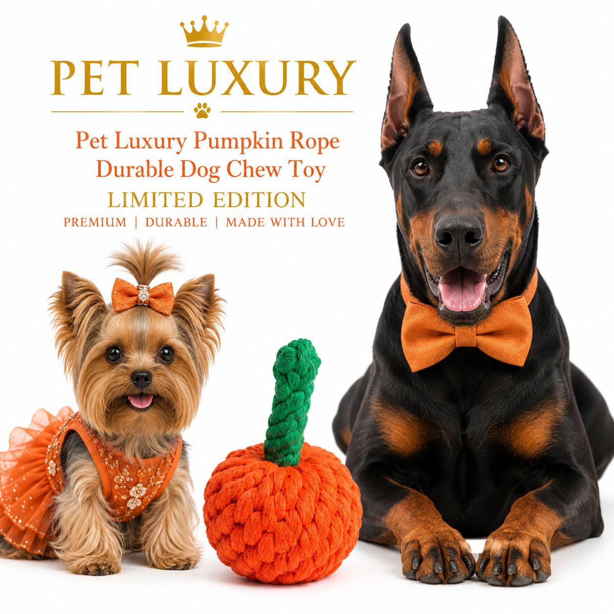 Pet Luxury Pumpkin Rope Durable Dog Chew Toy
